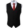 JEMITOP Men’s Classic Slim Fit Dress Vest Formal Wedding Prom Tuxedo Suit Vest with Pocket(Black)