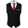 JEMITOP Men’s Classic Slim Fit Dress Vest Formal Wedding Prom Tuxedo Suit Vest with Pocket(Black White)
