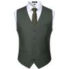 JEMITOP Men’s Classic Slim Fit Dress Vest Formal Wedding Prom Tuxedo Suit Vest with Pocket(Olive Green)