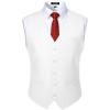 JEMITOP Men’s Classic Slim Fit Dress Vest Formal Wedding Prom Tuxedo Suit Vest with Pocket(White)
