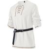 JEMITOP Men’s Pure Cotton Vintage Lace Up Shirts for Pirate Renaissance Viking Medieval Costume Without Belt(Ivory White)
