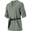 JEMITOP Men’s Pure Cotton Vintage Lace Up Shirts for Pirate Renaissance Viking Medieval Costume Without Belt(Sage Green)