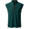 JEMITOP Men’s Retro Pure Cotton Lace Up Sleeveless Shirts for Pirate Renaissance Medieval Viking Costume(Dark Green)
