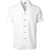 JEMITOP Men’s Stretch Cuban Collar Shirt Summer Lightweight Short Sleeve Button Down Shirts with Pocket for Beach Vacation(Cream White)