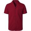 JEMITOP Men’s Stretch Cuban Collar Shirt Summer Lightweight Short Sleeve Button Down Shirts with Pocket for Beach Vacation(Red)
