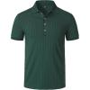 imageJEMITOP Mens Stretch Knit Slim Fit Polo Shirts Casual Short Sleeve Ribbed Collar Muscle Golf ShirtDark Green
