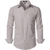 JEMITOP Men’s Stretch Regular Fit Long Sleeve Dress Shirts Lightweight Business Casual Button Down Shirts with Pocket(Light Grey)