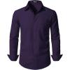 JEMITOP Men’s Stretch Regular Fit Long Sleeve Dress Shirts Lightweight Business Casual Button Down Shirts with Pocket(Purple)