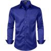 JEMITOP Men’s Stretch Slim Fit Dress Shirts Formal Wedding Prom Business Long Sleeve Button Down Shirt with Pocket(Royal Blue)