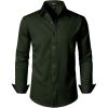 JEMITOP Men’s Stretch Soft Slim Fit Dress Shirts Long Sleeve Formal Wedding Business Casual Button Down Shirt(Deep Forest Green)