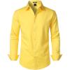 JEMITOP Men’s Stretch Soft Slim Fit Dress Shirts Long Sleeve Formal Wedding Business Casual Button Down Shirt(Lemon Yellow)