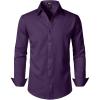 JEMITOP Men’s Stretch Soft Slim Fit Dress Shirts Long Sleeve Formal Wedding Business Casual Button Down Shirt(Purple)