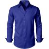 JEMITOP Men’s Stretch Soft Slim Fit Dress Shirts Long Sleeve Formal Wedding Business Casual Button Down Shirt(Royal Blue)