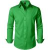JEMITOP Men’s Stretch Soft Slim Fit Dress Shirts Long Sleeve Formal Wedding Business Casual Button Down Shirt(Shamrock Green)