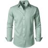 JEMITOP Men’s Stretch Soft Slim Fit Dress Shirts Long Sleeve Formal Wedding Business Casual Button Down Shirt(Turquoise)
