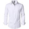JEMITOP Men’s Stretch Soft Slim Fit Dress Shirts Long Sleeve Formal Wedding Business Casual Button Down Shirt(White)