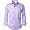JEMITOP Men’s Stretch Wrinkle Free Dress Shirt Formal Prom Wedding Long Sleeve Button Down Shirts(Lavender Purple)