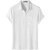JEMITOP Men’s Summer Cooling Shirts Lightweight Breathable Short Sleeve Button up Shirts for Beach Vacation with Pocket(White)