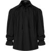 JEMITOP Mens Pirate Vampire Ruffle Shirt Elastic Cuff Poet Victorian Steampunk Renaissance Medieval Cosplay Costume(Black-b)