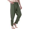 JEMITOP Men’s Pure Cotton Vintage Ankle Banded Pants for Renaissance Pirate Viking Medieval Costume(Army Green)