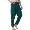 JEMITOP Men’s Pure Cotton Vintage Ankle Banded Pants for Renaissance Pirate Viking Medieval Costume(Dark Green)
