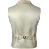 JEMITOP Men’s Vintage Gothic Steampunk Victorian Suit Vest Jacquard Slim Fit Sleeveless Waistcoat(Beige)