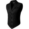 JEMITOP Men’s Vintage Gothic Steampunk Victorian Suit Vest Jacquard Slim Fit Sleeveless Waistcoat(Black)