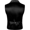 JEMITOP Men’s Vintage Gothic Steampunk Victorian Suit Vest Jacquard Slim Fit Sleeveless Waistcoat(Black)