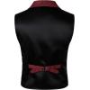 JEMITOP Men’s Vintage Gothic Steampunk Victorian Suit Vest Jacquard Slim Fit Sleeveless Waistcoat(Burgundy)