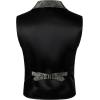 JEMITOP Men’s Vintage Gothic Steampunk Victorian Suit Vest Jacquard Slim Fit Sleeveless Waistcoat(Dark Silver Black Jacquard)