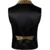JEMITOP Men’s Vintage Gothic Steampunk Victorian Suit Vest Jacquard Slim Fit Sleeveless Waistcoat(Gold)
