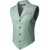 JEMITOP Men’s Vintage Gothic Steampunk Victorian Suit Vest Jacquard Slim Fit Sleeveless Waistcoat(Mint Green)