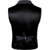 JEMITOP Men’s Vintage Gothic Steampunk Victorian Suit Vest Jacquard Slim Fit Sleeveless Waistcoat(Navy Blue)