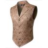 JEMITOP Men’s Vintage Gothic Steampunk Victorian Suit Vest Jacquard Slim Fit Sleeveless Waistcoat(Rose Gold)