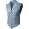 JEMITOP Men’s Vintage Gothic Steampunk Victorian Suit Vest Jacquard Slim Fit Sleeveless Waistcoat(Sky Blue)