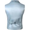 JEMITOP Men’s Vintage Gothic Steampunk Victorian Suit Vest Jacquard Slim Fit Sleeveless Waistcoat(Sky Blue)