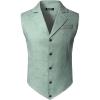 JEMITOP Men’s Vintage Gothic Steampunk Victorian Suit Vest Jacquard Slim Fit Sleeveless Waistcoat(Mint Green)