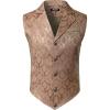 JEMITOP Men’s Vintage Gothic Steampunk Victorian Suit Vest Jacquard Slim Fit Sleeveless Waistcoat(Rose Gold)