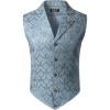 JEMITOP Men’s Vintage Gothic Steampunk Victorian Suit Vest Jacquard Slim Fit Sleeveless Waistcoat(Sky Blue)