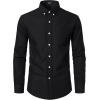 JEMITOP Men’s Classic Lightweight Oxford Button Down Collar Shirts Business Casual Long Sleeve Dress Shirt with Pocket(Black)