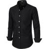 JEMITOP Men’s Classic Lightweight Oxford Button Down Collar Shirts Business Casual Long Sleeve Dress Shirt with Pocket(Black)