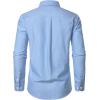 JEMITOP Men’s Classic Lightweight Oxford Button Down Collar Shirts Business Casual Long Sleeve Dress Shirt with Pocket(Blue)