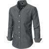 JEMITOP Men’s Classic Lightweight Oxford Button Down Collar Shirts Business Casual Long Sleeve Dress Shirt with Pocket(Dark Grey)