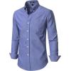 JEMITOP Men’s Classic Lightweight Oxford Button Down Collar Shirts Business Casual Long Sleeve Dress Shirt with Pocket(Demin Blue)