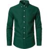JEMITOP Men’s Classic Lightweight Oxford Button Down Collar Shirts Business Casual Long Sleeve Dress Shirt with Pocket(Forest Green)