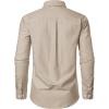 JEMITOP Men’s Classic Lightweight Oxford Button Down Collar Shirts Business Casual Long Sleeve Dress Shirt with Pocket(Khaki)