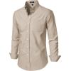 JEMITOP Men’s Classic Lightweight Oxford Button Down Collar Shirts Business Casual Long Sleeve Dress Shirt with Pocket(Khaki)