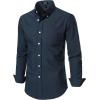 JEMITOP Men’s Classic Lightweight Oxford Button Down Collar Shirts Business Casual Long Sleeve Dress Shirt with Pocket(Navy Blue)