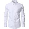 JEMITOP Men’s Classic Lightweight Oxford Button Down Collar Shirts Business Casual Long Sleeve Dress Shirt with Pocket(White)
