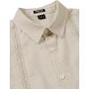 JEMITOP Mens Cuban Guayabera Shirt Casual Button Down Short Sleeve Shirts for Summer Cruise Beach Vacation(Beige)